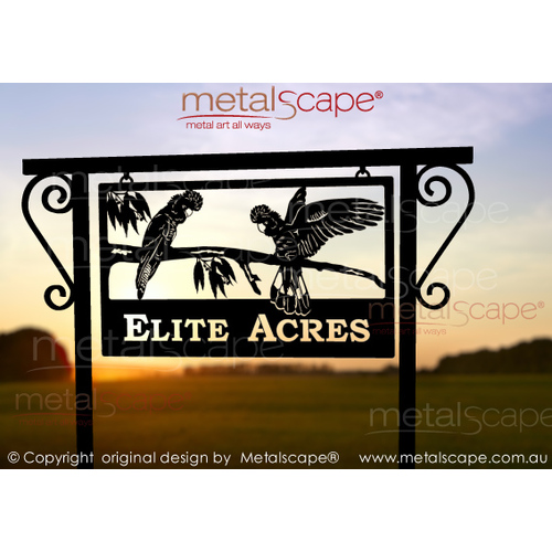 Metalscape - Farm Property Signs-Large Property Sign - 2 Black Cockatoos