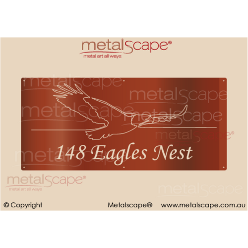Metalscape - Farm Property Signs-Large Property Sign - Eagle Flying Sketch