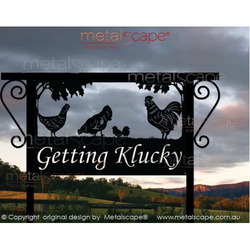 Metalscape - Farm Property Signs-Medium Property Sign - Chickens and Chicks