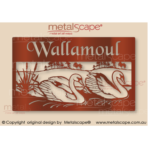 Metalscape - Farm Property Signs-Large Property Sign - 2 Swans Swimming