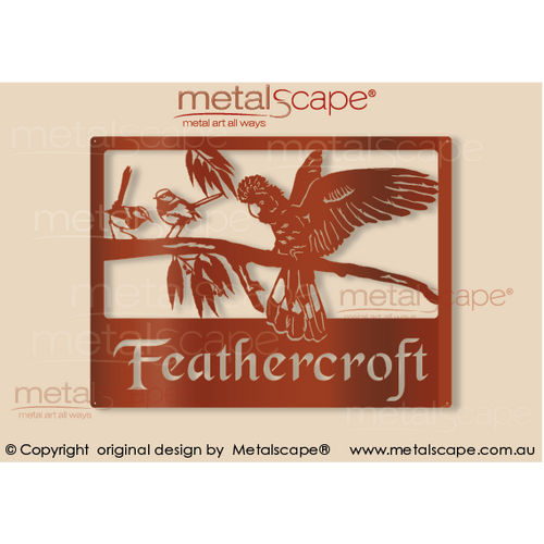 Metalscape - Farm Property Signs-Property sign - Wrens and Black Cockatoo Landing