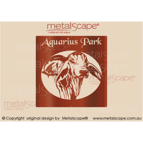 Metalscape - Farm Property Signs-Property Sign - Brahman Bull Head 