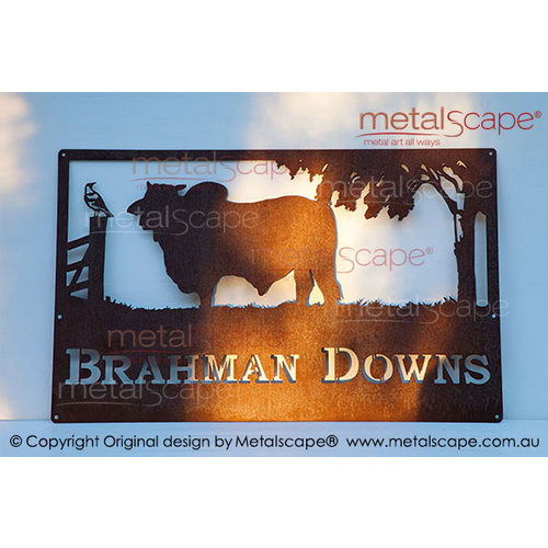 Metalscape - Farm Property Signs-Medium Property Sign - Brahman Bull