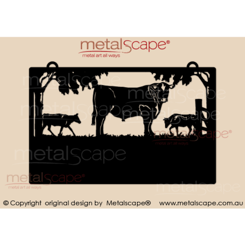 Metalscape - Farm Property Signs-Medium Property Sign  -  Angus Bull and Steers