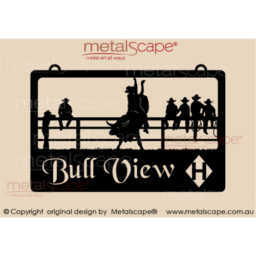 Metalscape - Farm Property Signs-Large Property Sign - Rodeo Scene
