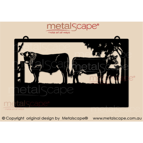 Metalscape - Farm Property Signs-Large Property Sign - Angus Bull  and Calf