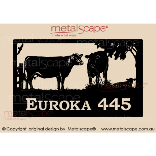 Metalscape - Farm Property Signs-Large Property Sign -2 Cows