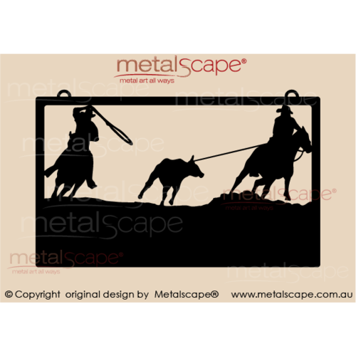 Metalscape - Farm Property Signs-Large Property Sign - Rodeo Team Penning