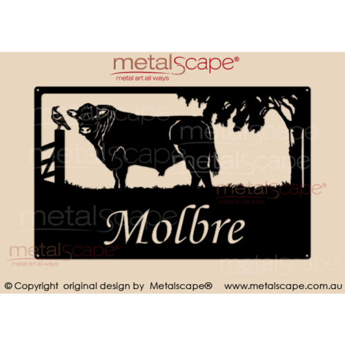 Metalscape - Farm Property Signs-Medium Property Sign - Galloway Bull (no Belt)