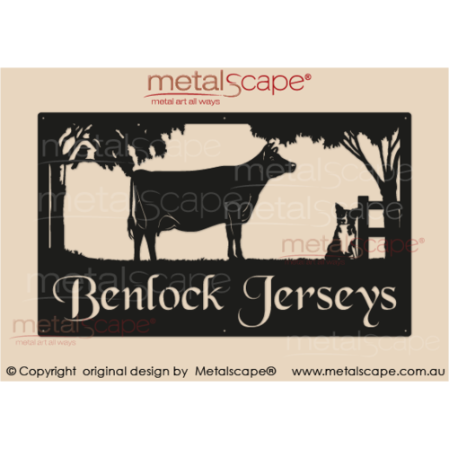 Metalscape - Farm Property Signs-Large Property Sign - Jersey Cow