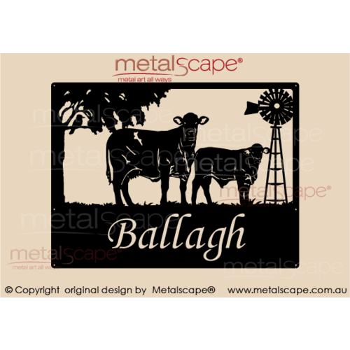 Metalscape - Farm Property Signs-Medium Property Sign Santa Gertrudis Cow