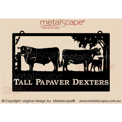 Metalscape - Farm Property Signs-Large Property Sign - Dexter Cattle x 3