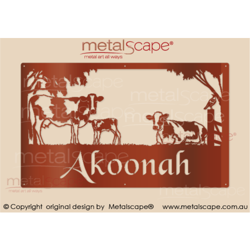 Metalscape - Farm Property Signs-Large Property Sign - Holstein Friesian Cow & Calf