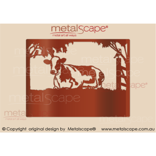 Metalscape - Farm Property Signs-Medium Property Sign - Holstein Friesian Cow Sitting