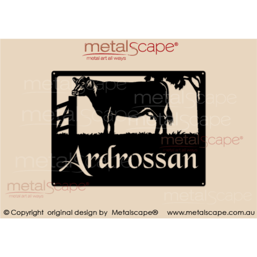 Metalscape - Farm Property Signs-Small Property Sign - Angus Cow