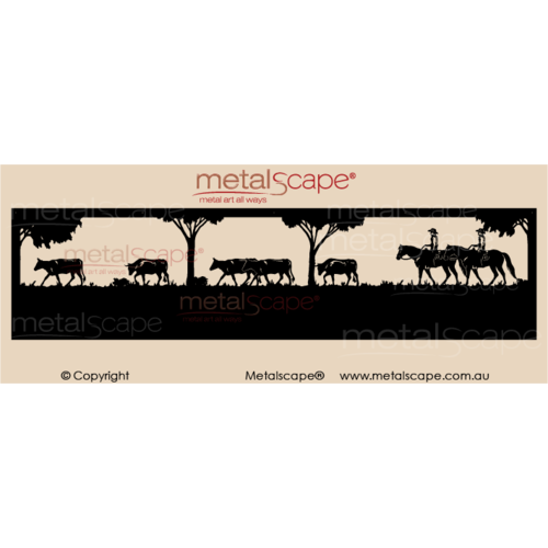 Panoramic Property Sign - Cattle Drive Scene