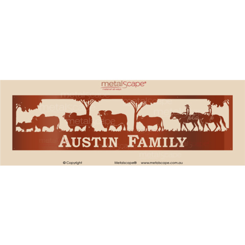 Metalscape - Farm Property Signs-Property Sign - Riders & Brahman Cattle Muster