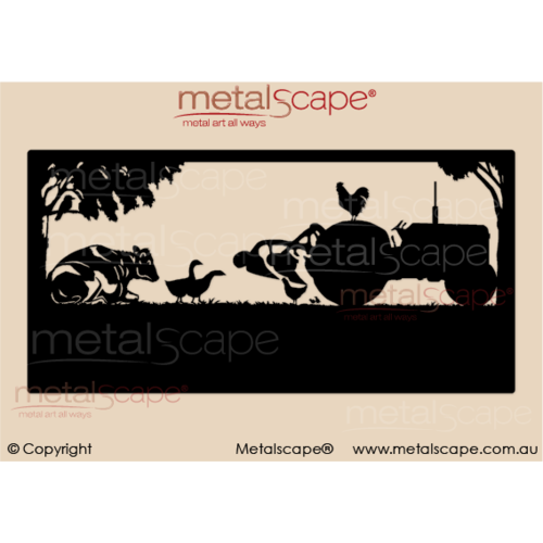 Metalscape - Farm Property Signs-XL Property Sign - Tractor & Friesian Holstein Cow, Geese