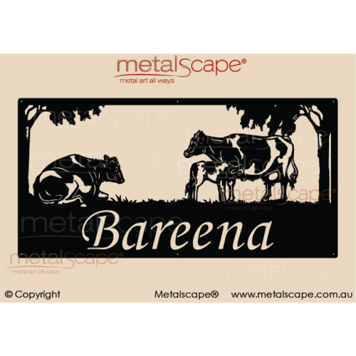 Metalscape - Farm Property Signs-XL Property Sign - Friesian Cattle x 3