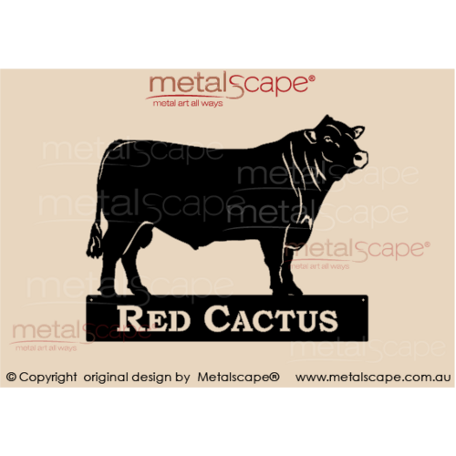 Metalscape - Farm Property Signs-XL Property Sign - Red Poll Bull - No frame