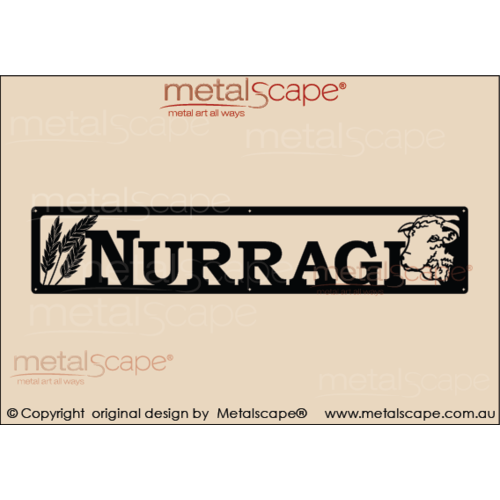 Metalscape - Farm Property Signs-Large Rectangle Sign - Hereford Head and wheat