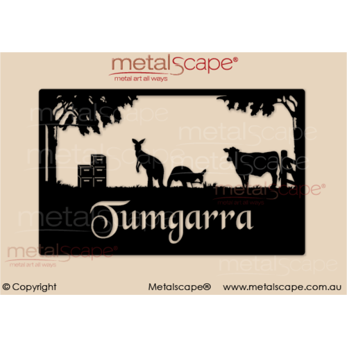 Metalscape - Farm Property Signs-Medium Property Sign - Kangaroos & Bee Hives