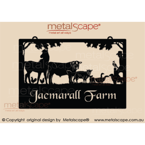 Metalscape - Farm Property Signs-Large Property Sign - Horse & Assorted farm animals