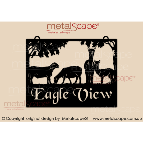 Metalscape - Farm Property Signs-Medium Property Sign -  Dorper Sheep & Alpacas