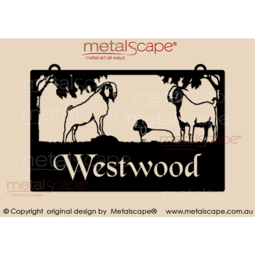 Metalscape - Farm Property Signs-Medium Property Sign - 3 x Boer Goats