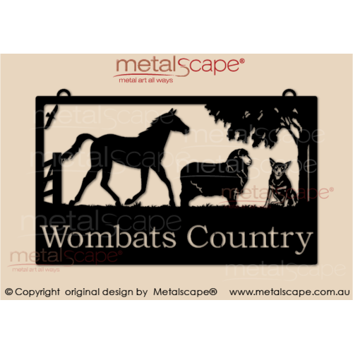 Metalscape - Farm Property Signs-Large Property Sign -  Horse, Merino and Cattle Dog