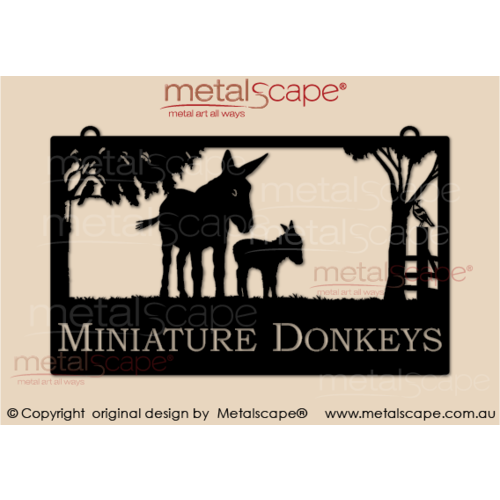 Metalscape - Farm Property Signs-Large Property Sign - Donkey and Foal