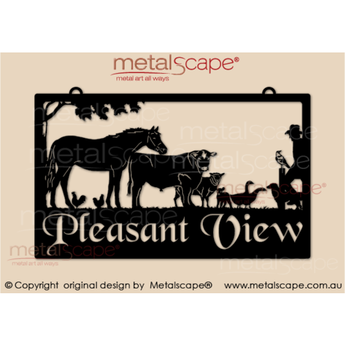 Metalscape - Farm Property Signs-Large Property Sign -Horse, Angus, sheep & farm birds