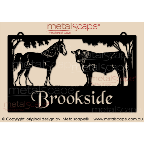 Metalscape - Farm Property Signs-Large Property Sign - Clydesdale and Angus