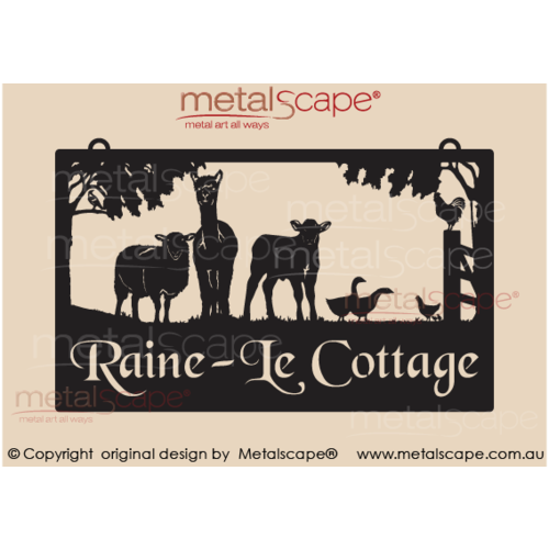 Metalscape - Farm Property Signs-Large Property Sign - Sheep, Alpaca and Calf