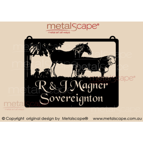 Metalscape - Farm Property Signs-Medium Property Sign - Clydesdale Hereford
