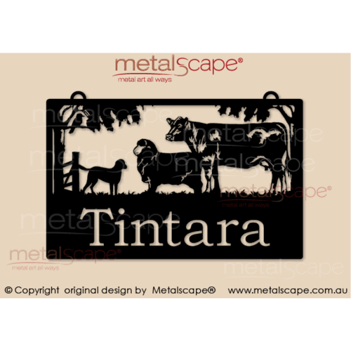 Metalscape - Farm Property Signs-Medium Property Sign -  Angus Cow and Merino Sheep