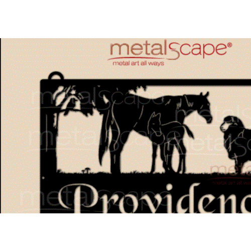 Metalscape - Farm Property Signs-Medium Property Sign -Mare & Foal with Merino