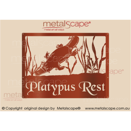 Metalscape - Farm Property Signs-Medium Property Sign - Swimming Platypus