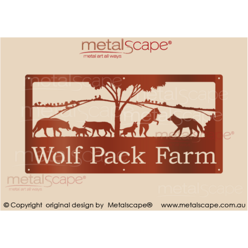 Metalscape - Farm Property Signs-Medium Property Sign - Wolf Pack 