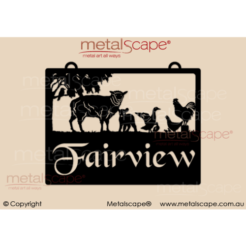 Metalscape - Farm Property Signs-Medium Property Sign - Mixed Farm Animals