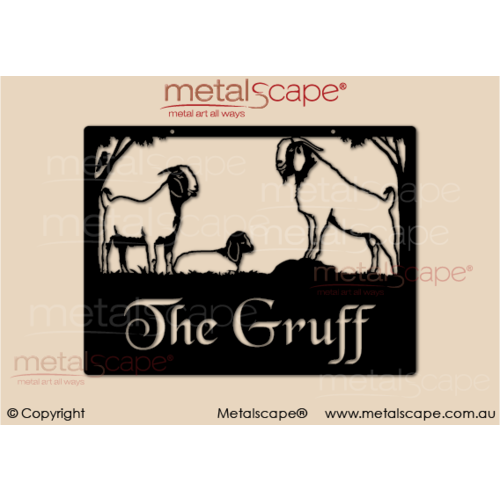 Metalscape - Farm Property Signs-Small Property Sign - 3 Boer Goats