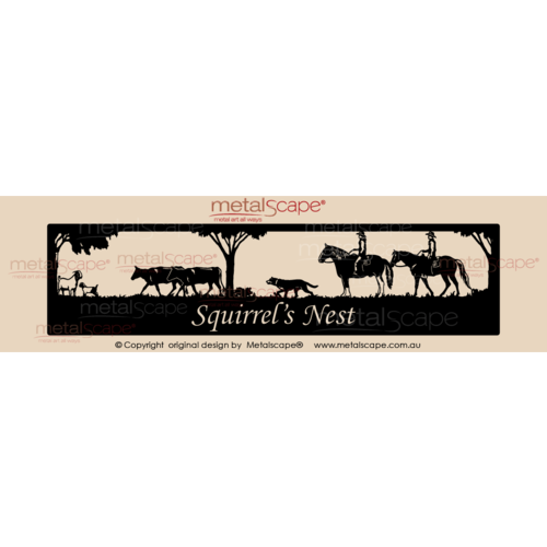 Metalscape - Farm Property Signs-Panoramic Property Sign - Riders and Cattle Muster