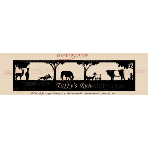 Metalscape - Farm Property Signs-Panoramic Property Sign -  Alpacas and farm animals