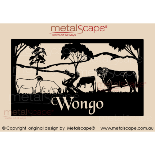 Metalscape - Farm Property Signs-XL Property Sign -  Black Faced Dorper & Angus Cattle
