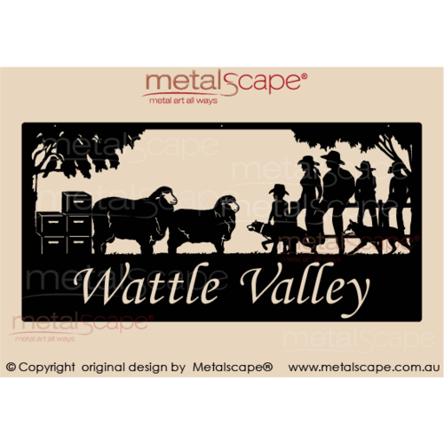 Metalscape - Farm Property Signs-XL Property Sign -   Bee Hives, Merinos, family dogs
