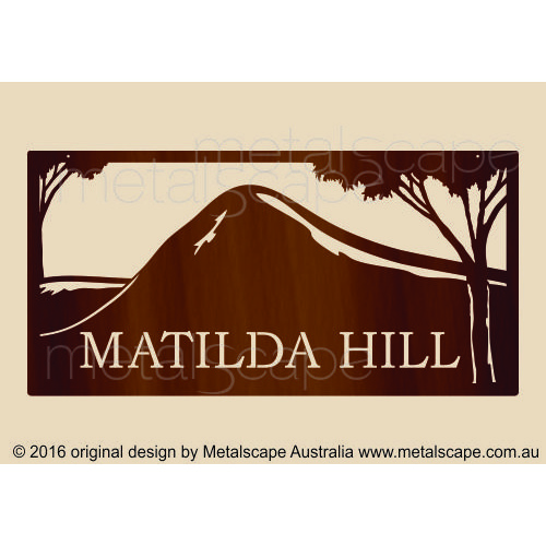 Metalscape - Farm Property Signs-XL Property Sign -  Hill & Trees