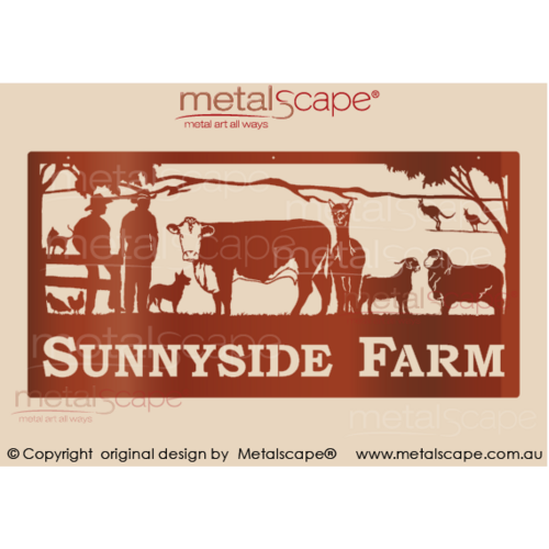 Metalscape - Farm Property Signs-XL Property Sign -  Farmers, Cow, Alpaca, Goat and Merino