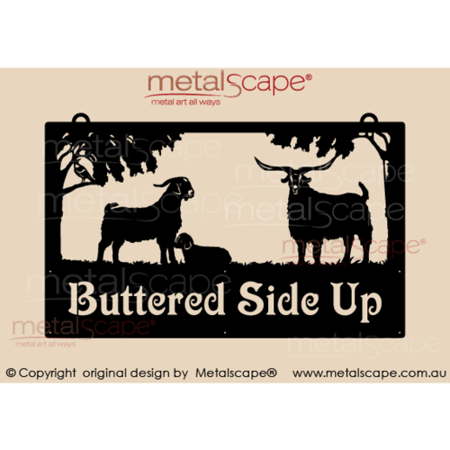 Metalscape - Farm Property Signs-Large Property sign  - Cashmere Goats x 3