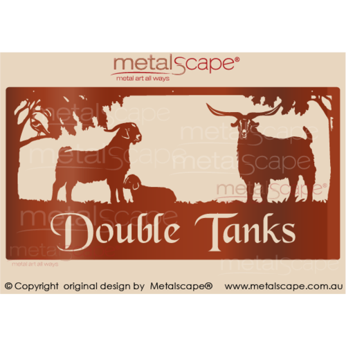 Metalscape - Farm Property Signs-XL Property Sign - 3 x Cashmere Goats