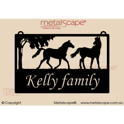 Metalscape - Farm Property Signs-Medium Property Sign -  2 Horses